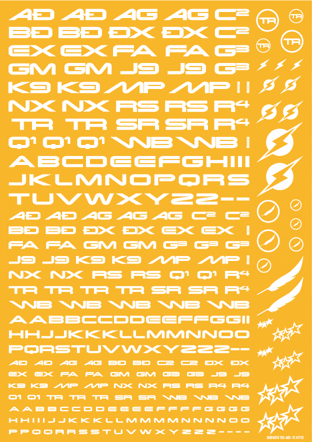 TR Decal 3 Alphabet White(1pc)