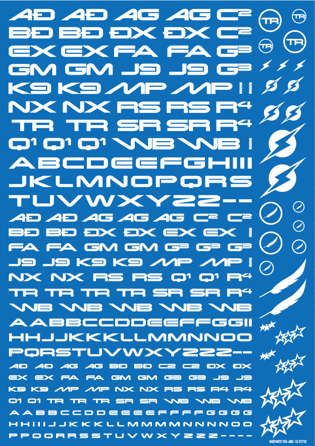 TR Decal 3 Alphabet White(1pc)