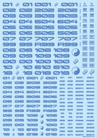 TR Decal 3 Number Blue(1pc)