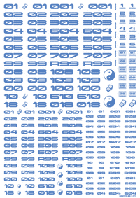 TR Decal 3 Number Blue(1pc)