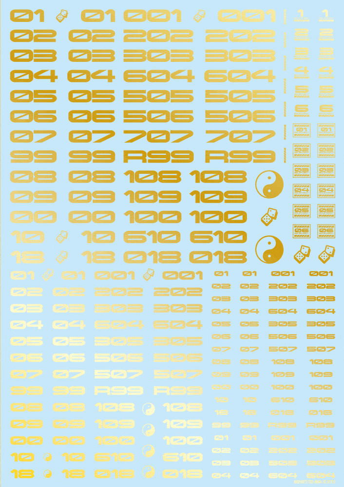 TR Decal 3 Number Gold(1pc)