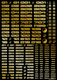 TR Decal 3 Number Gold(1pc)