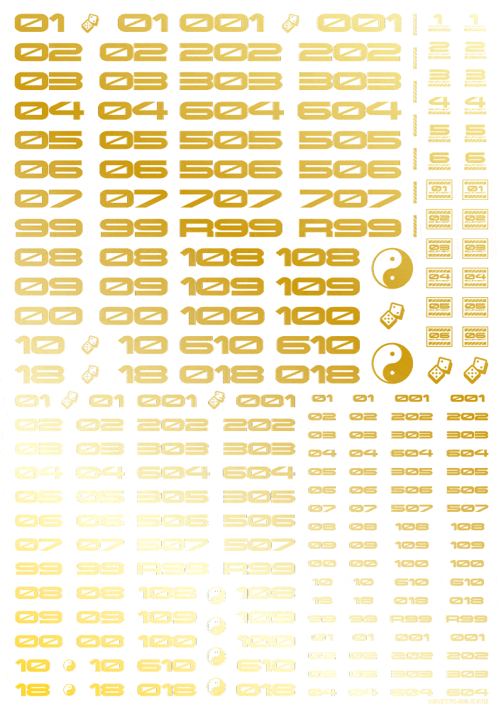 TR Decal 3 Number Gold(1pc)