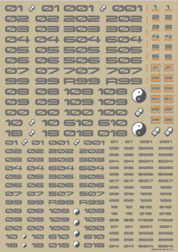 TR Decal 3 Number Gray(1pc)