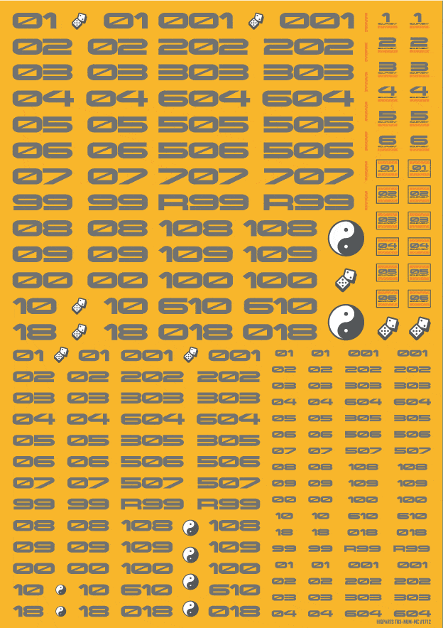 TR Decal 3 Number Gray(1pc)