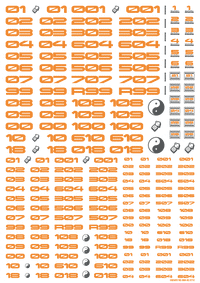 TR Decal 3 Number Orange(1pc)