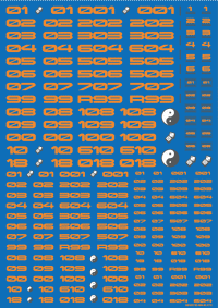TR Decal 3 Number Orange(1pc)