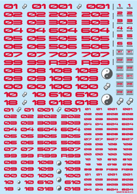 TR Decal 3 Number Red(1pc)