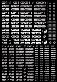 TR Decal 3 Number Silver(1pc)