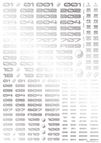 TR Decal 3 Number Silver(1pc)