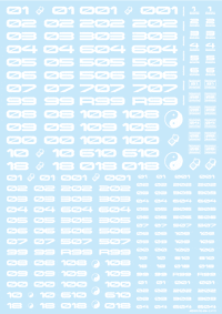 TR Decal 3 Number White(1pc)