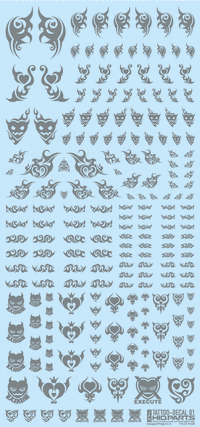 Tattoo Decal 01 "Heart" Clear Black(1pc)