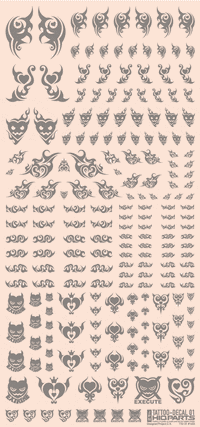Tattoo Decal 01 "Heart" Clear Black(1pc)