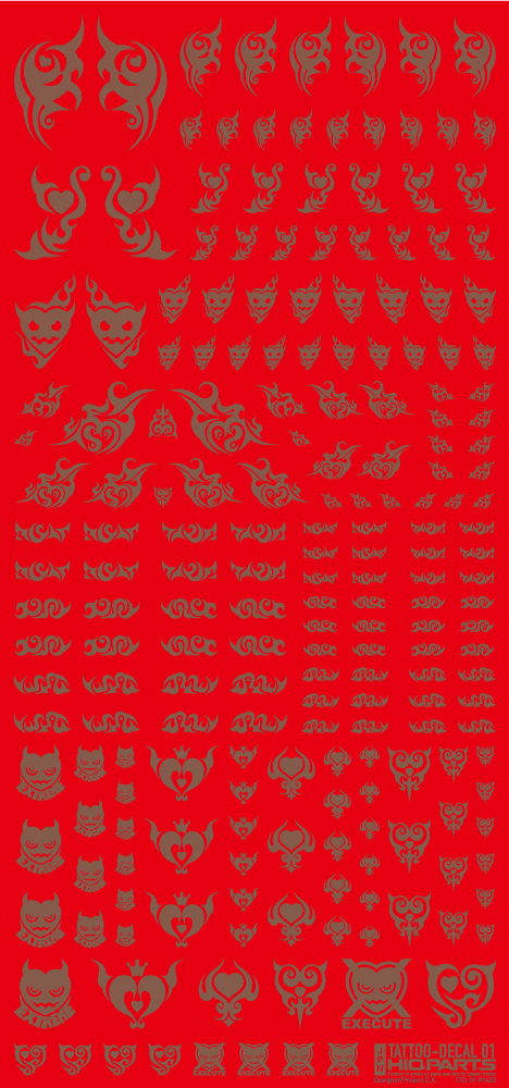 Tattoo Decal 01 "Heart" Clear Black(1pc)