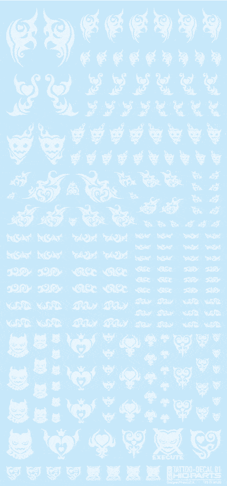 Tattoo Decal 01 "Heart" Clear White(1pc)