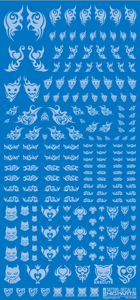 Tattoo Decal 01 "Heart" Clear White(1pc)