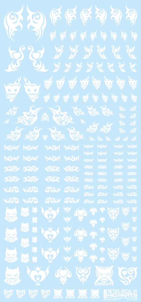 Tattoo Decal 01 "Heart" White(1pc)