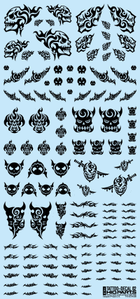Tattoo Decal 02 "Skull" Black(1pc)