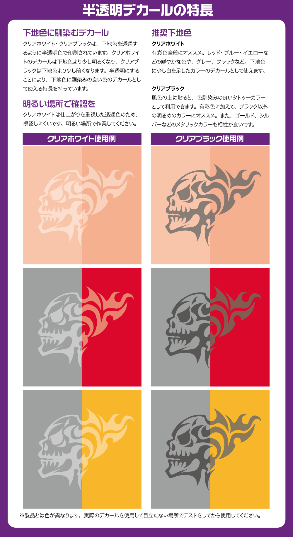 Tattoo Decal 02 "Skull" Black(1pc)