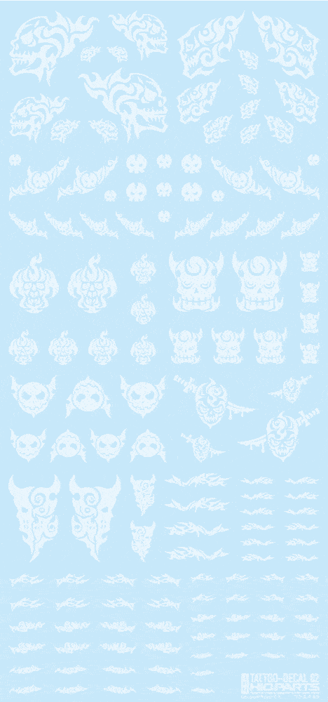 Tattoo Decal 02 "Skull" Clear White(1pc)