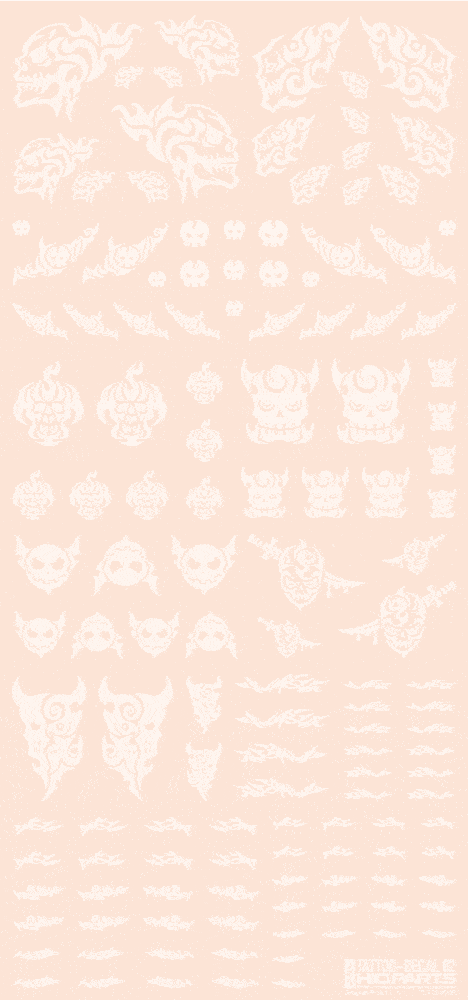 Tattoo Decal 02 "Skull" Clear White(1pc)