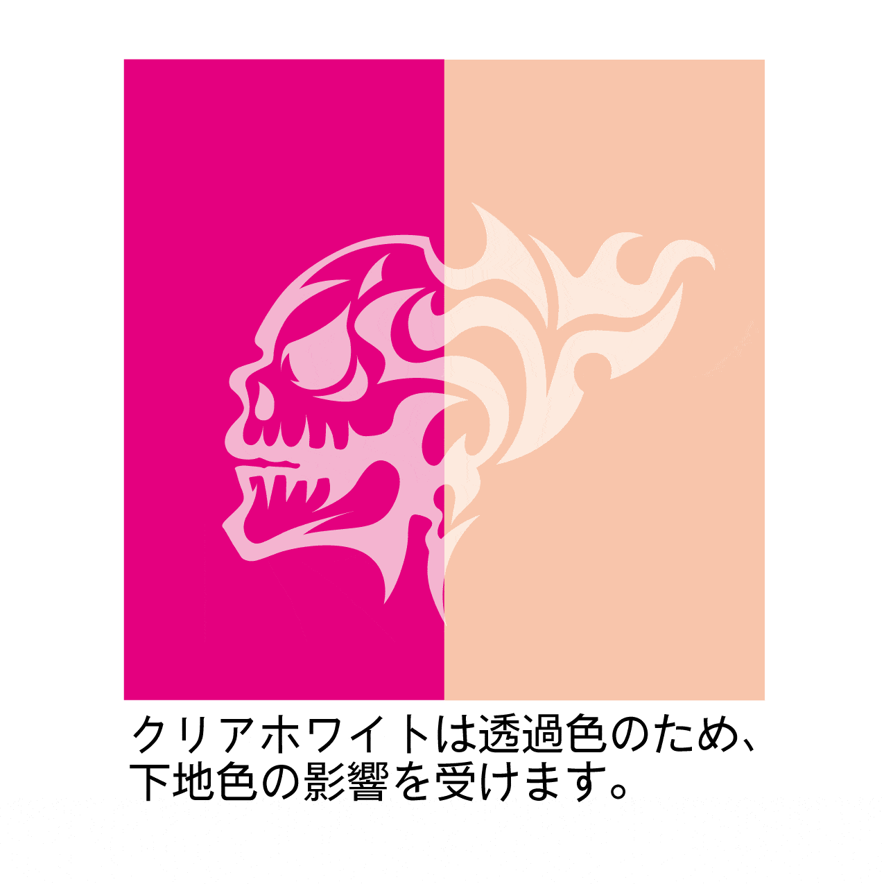 Tattoo Decal 02 "Skull" Clear White(1pc)