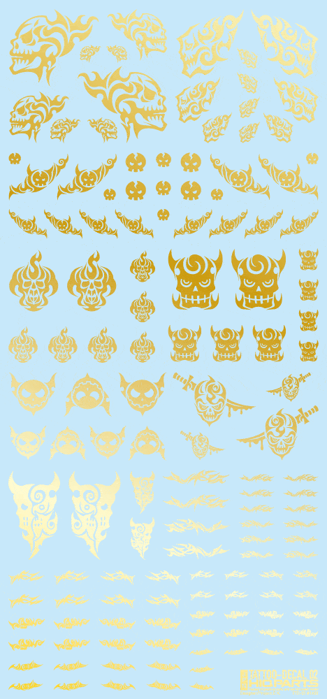 Tattoo Decal 02 "Skull" Gold(1pc)