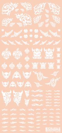 Tattoo Decal 02 "Skull" White(1pc)