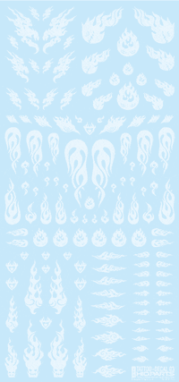 Tattoo Decal 03 "Fire" Clear White(1pc)