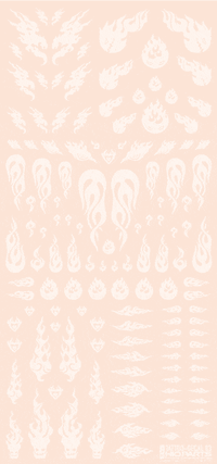 Tattoo Decal 03 "Fire" Clear White(1pc)