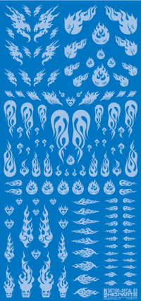 Tattoo Decal 03 "Fire" Clear White(1pc)