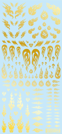 Tattoo Decal 03 "Fire" Gold(1pc)