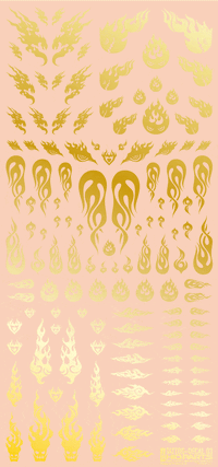 Tattoo Decal 03 "Fire" Gold(1pc)