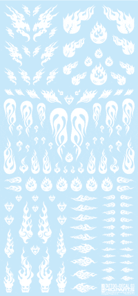Tattoo Decal 03 "Fire" White(1pc)