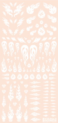 Tattoo Decal 03 "Fire" White(1pc)