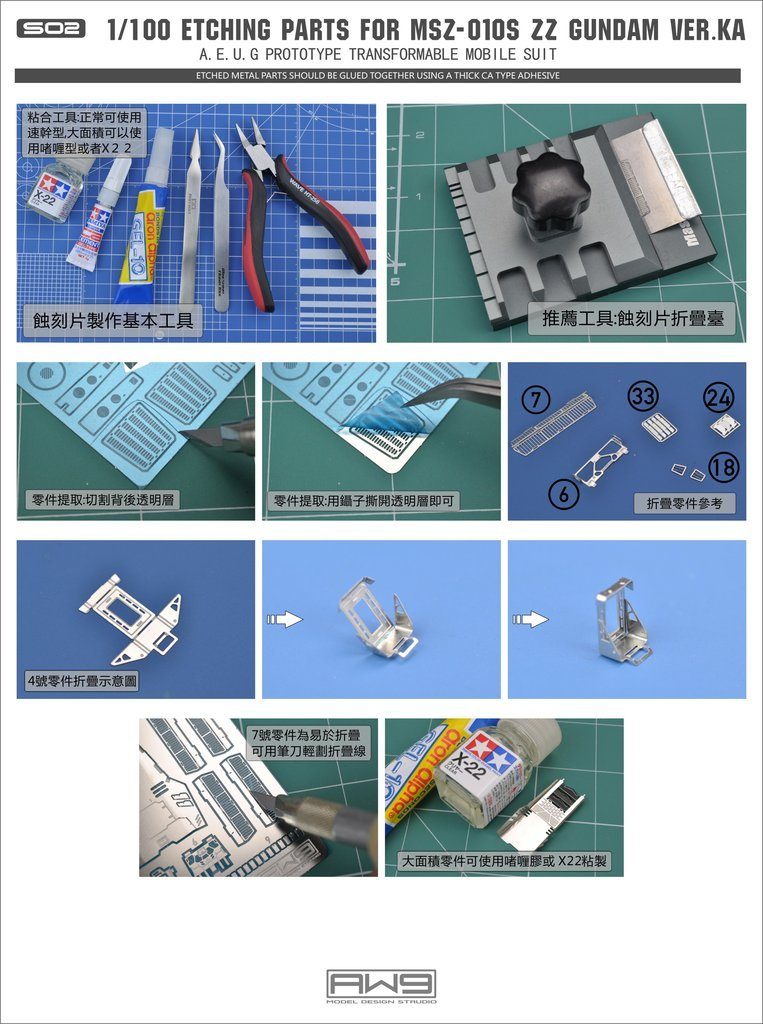 Photo Etch S01 MG ZZ Gundam Ver. ka