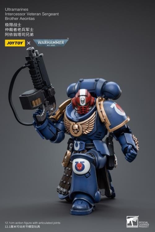 Warhammer 40k Ultramarines Intercessor Veteran Sergeant Brother Aeontas 1/18 Scale Figure