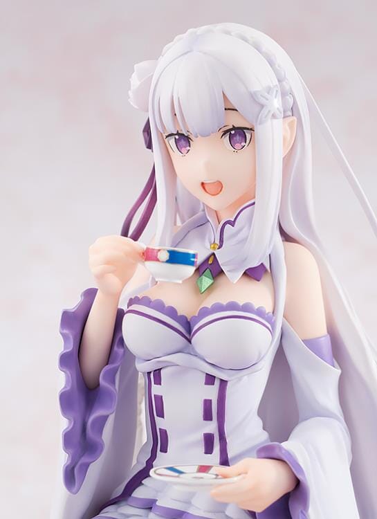 Re Zero Starting Life in Another World KD Colle Emilia (Tea Party Ver.) 1/7 Scale Figure (Reissue)
