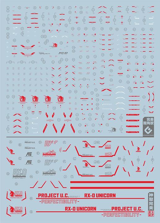 C50 RG / HG Unicorn Gundam Perfectibility (Red) Decal Sheet