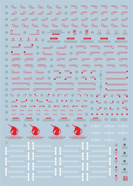 D02 PG 1/60 Unicorn Gundam Water Slide Decal