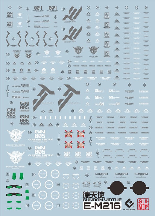 F50 MG Gundam Virtue & Nadleeh Decal Sheet