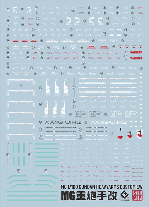 F40 MG 1/100 Gundam Heavy Arms Custom Water Slide Decal