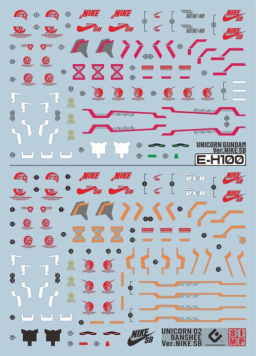 C59 HG Premium Bandai Gundam Unicorn 01 Banshee 02 Nike SB Ver