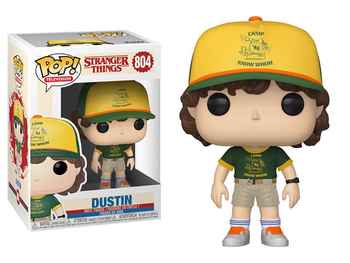 STRANGER THINGS DUSTIN AT CAMP POP! VINYL FIGURE W/ Pop Protector