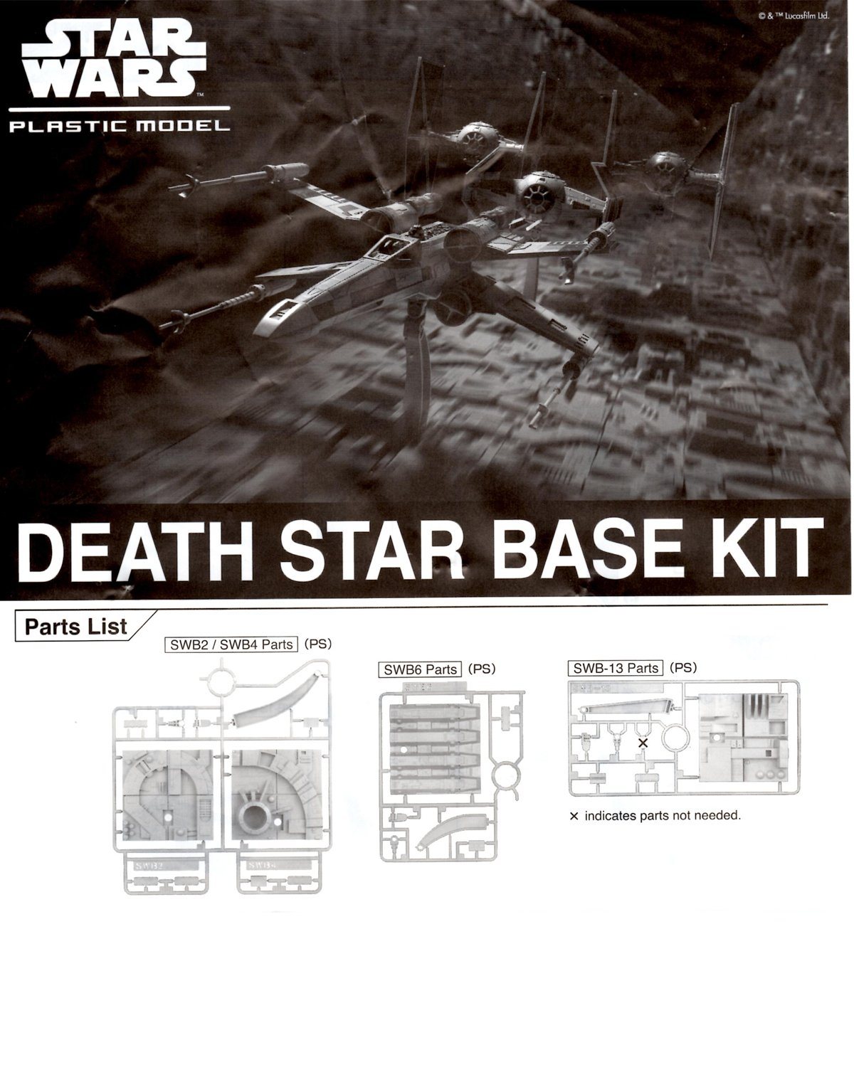 Bandai Death Star base kit tiles for 1/72 scale