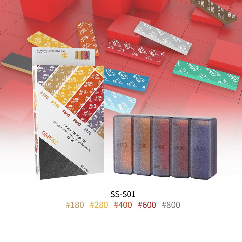 DSPIAE SS-S01 Sanding Sponge Set #180-#800 (30pcs)