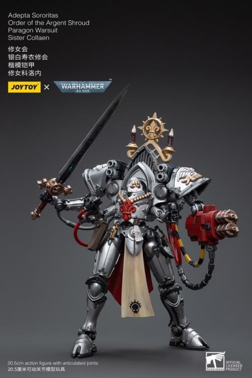 Warhammer 40k Adepta Sororitas Battle Sisters Order of the Argent Shroud Paragon Warsuit Sister Collaen 1/18 Scale Figure