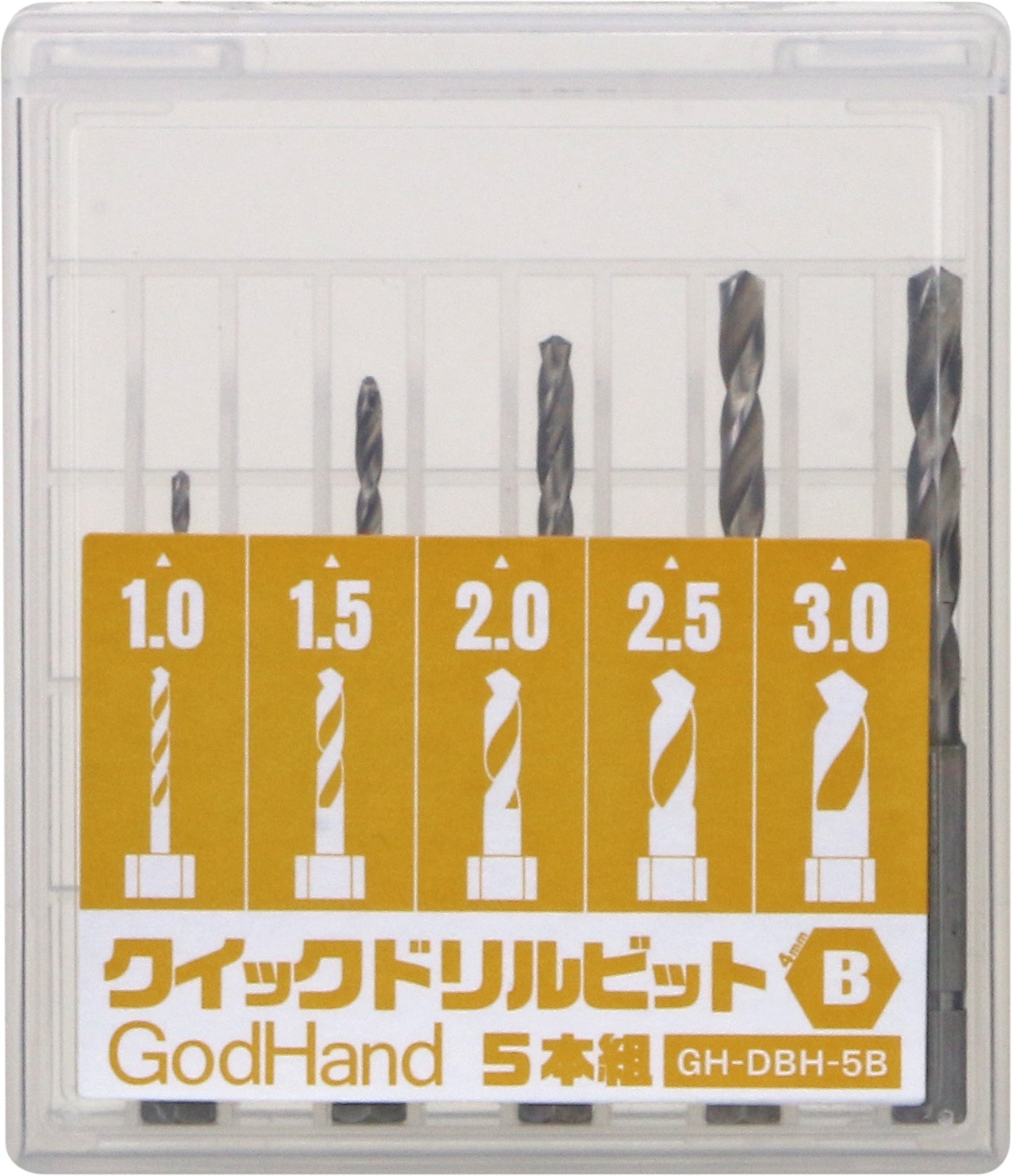 GodHand GH-DBQ-5B Quick Drill Bit 5-Piece Set (B) [Hex Base]