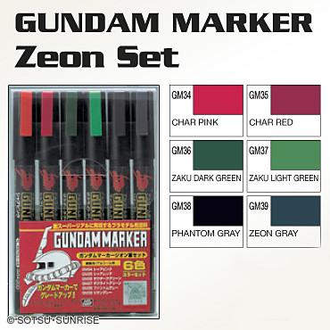 GMS108 Gundam Marker Zeon Set (6 Markers)