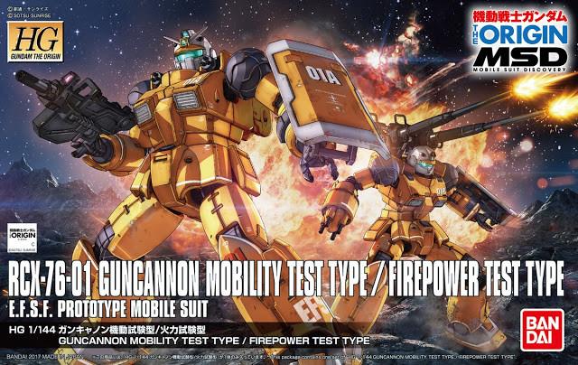 Guncannon Mobility Test Type/Firepower Test Type "Gundam The Origin", Bandai HG 1/144